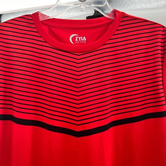 Zyia Active Men's Short Sleeve T-Shirt Red/Black Size XL - Picture 5 of 9